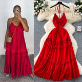 Summer Elastic Waist Sexy Cowboy Sling Dress Lotus Side Ass Short Skirt