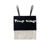 Gothic Cloak Womne Long Sleeve Crop Top Bow Design Black Cape + Patchwork Tank Top Two Piece Set Korean Style Sexy