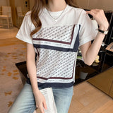 Toloer Sleeve T-Shirt Women's Summer Dress 2023 New Fashionable White Chiffon Shirt Small T Loose Shirt Short-Outfit