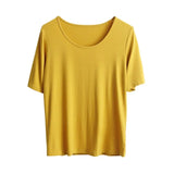 Modal T Shirt Women Summer Candy Color O Neck Basic Tshirts 9 Colors Tees for Ladies Ins Comfortable Female