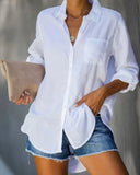 Commute Women's Solid Color Large Size Casual Loose Breasted