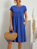 Fashionable Summer Elegant Cotton Linen A-