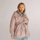 Spring New Solid Parkas Women Fashion Pockets Coats Women Elegant Adjustable Waist Belt Cotton Jackets Female Ladies