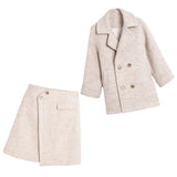 Winter Faux Wool Jacket And Skirt Set Korean Coat Female Za Women Manteau Womens Autumn Basic Fashion Femme Thick Cape