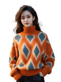 Toloer Goods Heavy Industry Orange Turtleneck Sweater In Autumn And Winter Wearing Bursts Of Color Knitted Knitted Shirt Exquisite