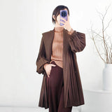 Folds Folds Fluorosclums Folded High-Necked Long Sleeves At The Bottom Of The Autumn New Fashion Wilight