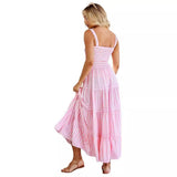 Summer New Sexy Striped Print Slings Belts To Take-Away Dress