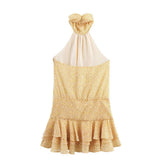 Summer New Cascade Decoration Hanging Neck Print Short