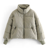 Aachoae Autumn Winter Women Fashion Thick Warm Padded Parkas Coats Female Long Sleeve Pockets Coat Chic Elegant Outerwear