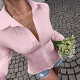 Women's Corduroy Flip Pocket Button Short Casual Jacket