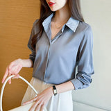 And Autumn 2025 New Advanced Sensational Anti-Floored Wrinkled-Faced Shirt For Women's French Leisure Career Commuting
