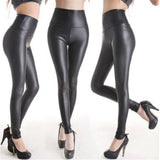 Tight Pants Matt High Waist Stretch Faux Leather Elastic Sheathy Pants 2016 New Arrival Hot