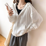 Women In Hoodie Spring 2023 New Korean Version Of Student Girls' Cardigan Small Coat Spring And Summer Loose Hooded Girl-Outfit