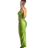 Toloer Women's Summer 2024 Commute Shows Thin Solid Color Hip Wrap Skirt Slip Dress Dress French Vest Dress Women-Outfit