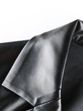 PU Leather Casual Blazer Jacket-Outfit