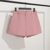Toloer White Suit Shorts Female Black Summer Thin 2024 New Loose High-Waist A-Line Casual Wide-Leg Hot Pants-Outfit