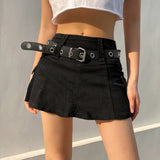 Toloer Style Age Reduction Pleated Skirt 2023 New Pocket Casual Low Waist Sexy Hot Girl Bag Hip Skirt Casual Short Skirt Woman-Outfit