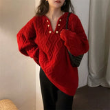 Twist Temperamental Sweater Blouse 2024 Autumn And Winter New Soft Wind Loose Sleeve Knitting Outside Women's Wear-Outfit