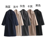 New Soft Double Buckle Dress Loose Coat