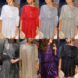 New Festival Party Fashion Sleek Beads Solid Color Waist Dress Dress