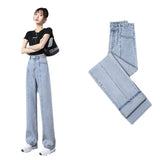Toloer Wide-Leg Jeans For Women's 2024 New Looks Slim, Loose, Straight Pants-Outfit