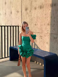 Dress Tight Dress Irregular Lotus Ribs Waist