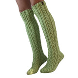 Toloer Twist In The Tube Knitting Pile Pile Socks Women's Solid Color Knit Wool Socks 2299-Outfit