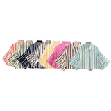 Short Top 2025 Spring New Five-Point Sleeve Bubble Bubble Sleeve Loose Stripe Small