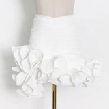 Toloer Design Feeling Fluffy Skirt 2024 New Milk White Zipper Package Hip Wood Ear Splicing Short Skirt Woman-Outfit