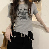 Toloer Girl Style Design Sense Short T-Shirt Summer 2024 New Irregular Chic Niche Ins Short Sleeve Shirt Women's