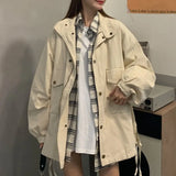 2022 Autumn Winter New Coat Long Sleeve Retro Women Jacket Korean Harajuku Streetwear Gothic Jackets Windbreaker Clothes
