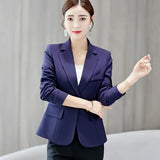 Cai Daifei 2023 Spring / Summer New Small Suit Korean Version Suit Slim Solid Color Long Sleeves Thin Women's Coat-Outfit