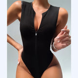 Toloer Women's Fashion Tight Basic Top Sleeveless Summer Jumpsuit-Outfit