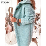 Winter Women Cardigan Jacket 2023 Fashion Korean Casual Lady Solid Color Loose Long Sleeve Hooded Oversized Sweater