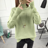 2020 autumn and winter new loose high neck pullover sweater women's long-sleeved versatile bottoming sweater plus