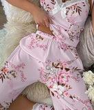 Summer New Sexy Sling Lace Pyjamas Women Summer Printing Leisure Can Wear Home Clothes Trousers