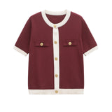 Homemade New Women's Classic Buffet Short-Sleeved Knitted Coat