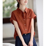 Toloer Commuting Short-Sleeved Shirt For Women In The Summer Of 2025 New Casual Relaxation Texture Shirt Design
