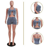 Toloer Women's New Casual Vest Style Shorts Suit-Outfit