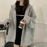 Coat Women Wear Oversize Loose Lazy Wind Print Hoods In The Spring And