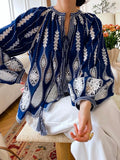 Spring New Embroidery Holiday Style French Shirt Women's Long-Sleeved Design Sense Of Shenzhen Nanyou Women's