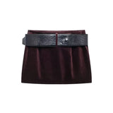 New Velvet Short Jacket With Belt