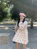 Pink Floral Quilted Coat-Outfit