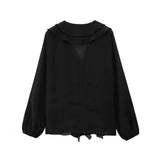 2025 Spring And Summer New Women's Fashion Casual Loose Laminated V-Neck Decorated