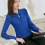 Daifei 2023 Winter Dress New Han Fan Chiffon Shirt Women's Long-Sleeved White Fashion Shirt Loose Blouse-Outfit