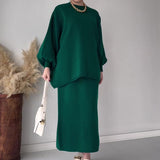 2025 New Solid Color Loose Blouse Casual Lazy Skirt