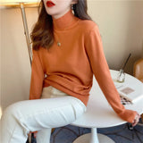 Milk Sweater Women Wear Semi-High Collar Knitted Bottomed Sweater In Autumn And Winter, A New 2023 Soft Top Inside-Outfit