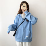 Women In Hoodie Spring 2023 New Korean Version Of Student Girls' Cardigan Small Coat Spring And Summer Loose Hooded Girl-Outfit