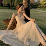 New Web Celebrity Chiffon Summer Dress Women's Seaside Vacation Dress Super Fairy Sling Bali Beach Dress-Outfit