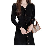 Toloer Design Sense Small Temperament Small Black Dress Waist Show Thin Skirt Hepburn Style Dress Female Summer-Outfit